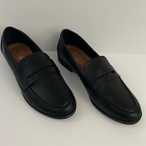 Kensie Penny Loafer Gitty Slip-on Driver Shoes Faux Smooth Leather Black 8 M